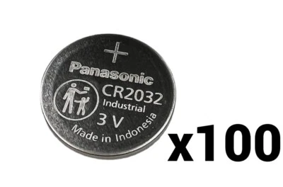100 CEM BATERIAS PANASONIC CR2032 GRANEL CR 2032 3V CÉLULA MOEDA DE LÍTIO VALIDADE 2032 - Imagem 1 de 4