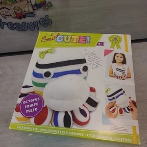 Calcetín pulpo amigo coser lindo! Kit de rayas coloridas nuevo en caja artesanía completa para niños - Imagen 1 de 2