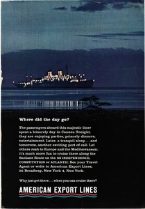 Print Ad American Export Cruise Liner Boat Sea Travel Vintage c1963 - Bild 1 von 1