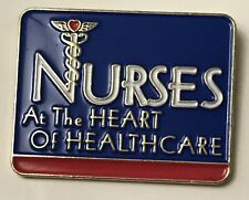 Lapel Pin Brooch Nurses at the Heart of Healthcare Collectible Red White Blue 