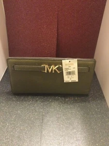 Michael Kors Portemonnaie Geldbörse Geldbeutel Reed LG Snap Wallet Braun Neu - Picture 1 of 3