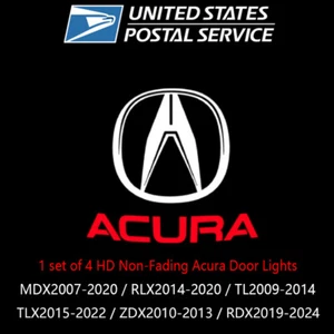 4Pcs Car Door Light LED Projector Ghost Shadow Lamp For Acura MDX RDX RLX TL TLX - Foto 1 di 7