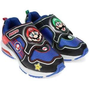 Super Mario Brothers Light-Up Sneakers Luigi Nintendo Hook & Loop Little Kids 3 - Picture 1 of 7