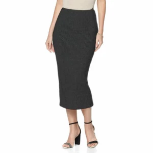 DAISY FUENTES Size S Knit Midi Pencil Skirt BLACK - Picture 1 of 4