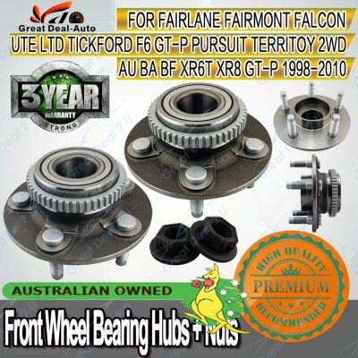 2 for Ford Falcon AU/BA/BF Territory 2WD ABS Front Wheel Bearing Hub Hubs Nuts - image 1 of 4