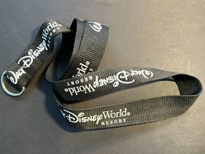 THE WALT DISNEY COMPANY Black w/ White Writing Lanyard Badge Holder - Used - Picture 1 of 2