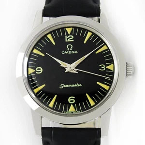 Vintage Omega Seamaster Winding Black Dial 34mm Steel Watch Ref 135.005 - Bild 1 von 12