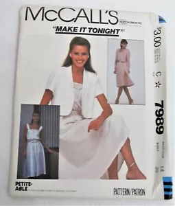 McCalls 7989 Jacket & Dress Sewing Pattern Size 14 Vintage Uncut - Imagen 1 de 6