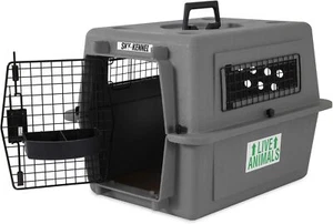Pet Crate Airline Transport Cage Travel Carrier Dog Cat Traveling Camping 21"L - Picture 1 of 9