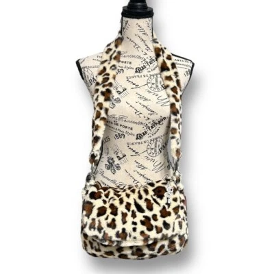 Новый Gilda Paris леопард печать искусственного меха через плечо наплечная сумка плюшевый Messenger - Изображение 1 из 4