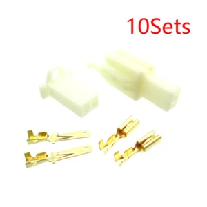 10x ATV Scooter 2 Pins Electrical Wire Connector Terminal Harness Plug Socket - Picture 1 of 4
