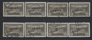 CANADA - #O7, #O22 - 14c HYDROELECTRIC PLANT OHMS & G OVERPRINT USED STAMPS LOT