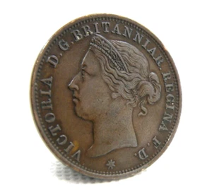1888 QUEEN VICTORIA - JERSEY - 1/12th SHILLING / PENNY BRONZE COIN - VGC (XK02) - Picture 1 of 10