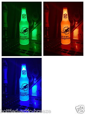 NFL Miami Dolphins Fútbol 12 OZ Botella de Cerveza Luz LED Barra Lámpara Letrero Boletos  Foto 1 de 3