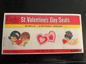 Vintage 1960’s Eureka St. Valentine’s Day Seals Stickers Booklet New Unused ❤️ - Picture 1 of 4