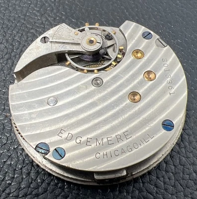 1904 Standard 18s 7j Private Label Edgemere Pocket Watch Movement Parts/Repair - Image 1 of 4