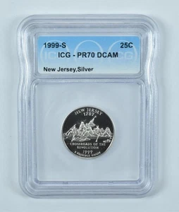 1999-S Washington State Quarter New Jersey Silver PR70 DCAM ICG - Picture 1 of 5