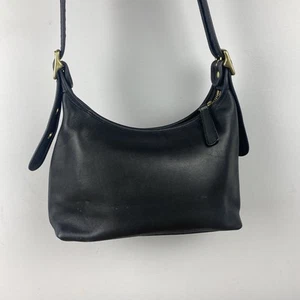 Vintage Coach Legacy Crossbody Handbag 9136 Black Leather Crossbody Hobo Satchel - Picture 1 of 12