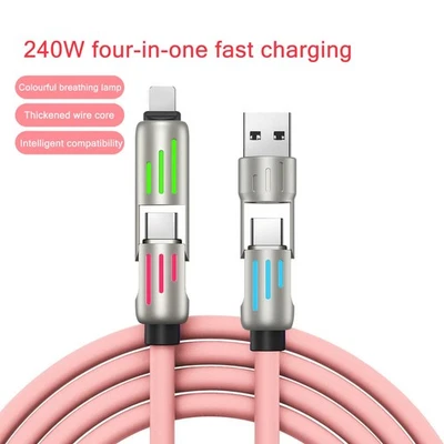 4 in 1 Multi-USB Charging Cable - MAX 240W Fast Charging/With USB A+ Type-C - Image 1 of 4