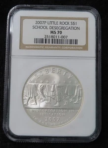 2007-P Little Rock Desegregation Commemorative Silver Dollar * NGC Graded MS70 - Picture 1 of 6