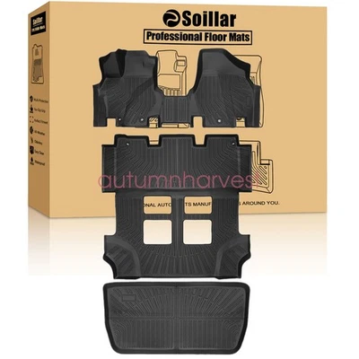 Floor Mats & Cargo Trunk Liner For 2011-2017 Honda Odyssey 7 Seats 4-Door TPE - Изображение 1 из 4