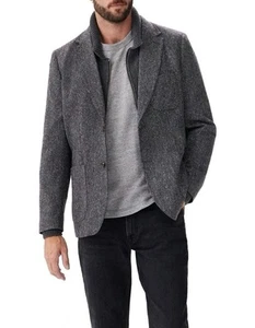 RM Williams Percy Wool Blazer Jacket, Charcoal, Size 42 Large, RRP $499 - Picture 1 of 5