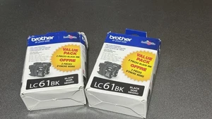 Lot 2 Brother LC61BK Black Ink Cartridge Dcp-j125 Mfc-j220 295cn Exp 11/25 New - Picture 1 of 4