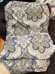 Pottery Barn Blue Paisley Jordana Full/Queen Duvet Cover 92x88 - Picture 1 of 7