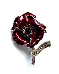 Metallic BROOCH/Pin Vintage Poppy Gift Idea - Picture 1 of 2