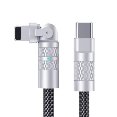 1pc USB to Type C Charging Cable Lead Heavy Duty 27W Super Fast 180° Rotation - Image 1 of 4