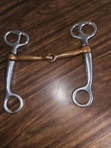Horse Bit Tom Thumb Snaffle Bit chrome plated Steel and Bronze  5" in Mouth - Picture 1 of 9