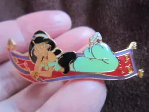 Disney Aladdin Principessa Gelsomino Metallo Fermaglio Capelli Barretta Vintage Bambini Tappeto Volante - Foto 1 di 12