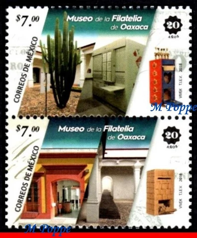 18-20 MEXICO 2018 MUSEUM OF PHILATELY OF OAXACA, CACTUS, SET MNH Cover