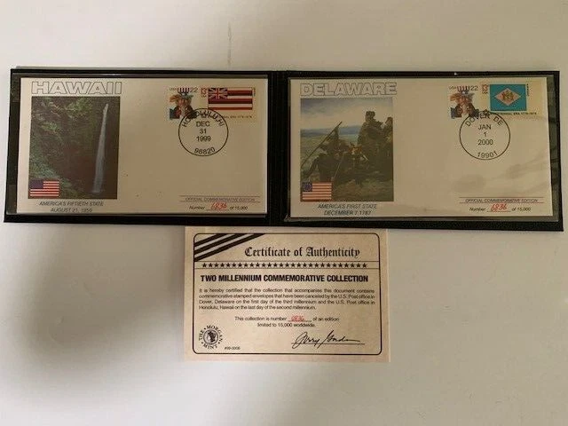 TWO MILLENNIUM COMMEMORATIVE COLLECTION, Delaware & Hawaii First Day Covers - Image 1 of 4