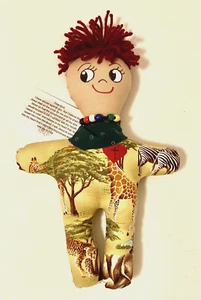 Stuffed 10 1/2", 2 Sided Doll on a Mission for Christ w/ Attached Prayer Card - Picture 1 of 8