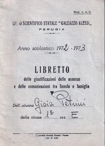 Libretto delle giustificazioni e comunicazioni - 1972-1973 liceo alessi perugi4 - Picture 1 of 2
