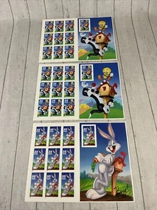 Looney Tunes Bugs Bunny/Sylvester/ Tweetie 32c single pane stamps Set Of 3 1997 - Picture 1 of 7