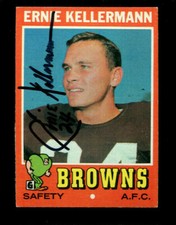 1971 Topps Football #7 Ernie Kellermann Signed Auto Card - EX            #2965