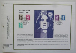 Feuillet CEF 1er jour 985 1990 Marianne du Bicentenaire 5 timbres - Bild 1 von 1