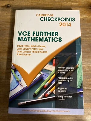 Cambridge Checkpoints VCE Further Mathematics 2014 by David Tynan Ex-library Bk - Image 1 of 4
