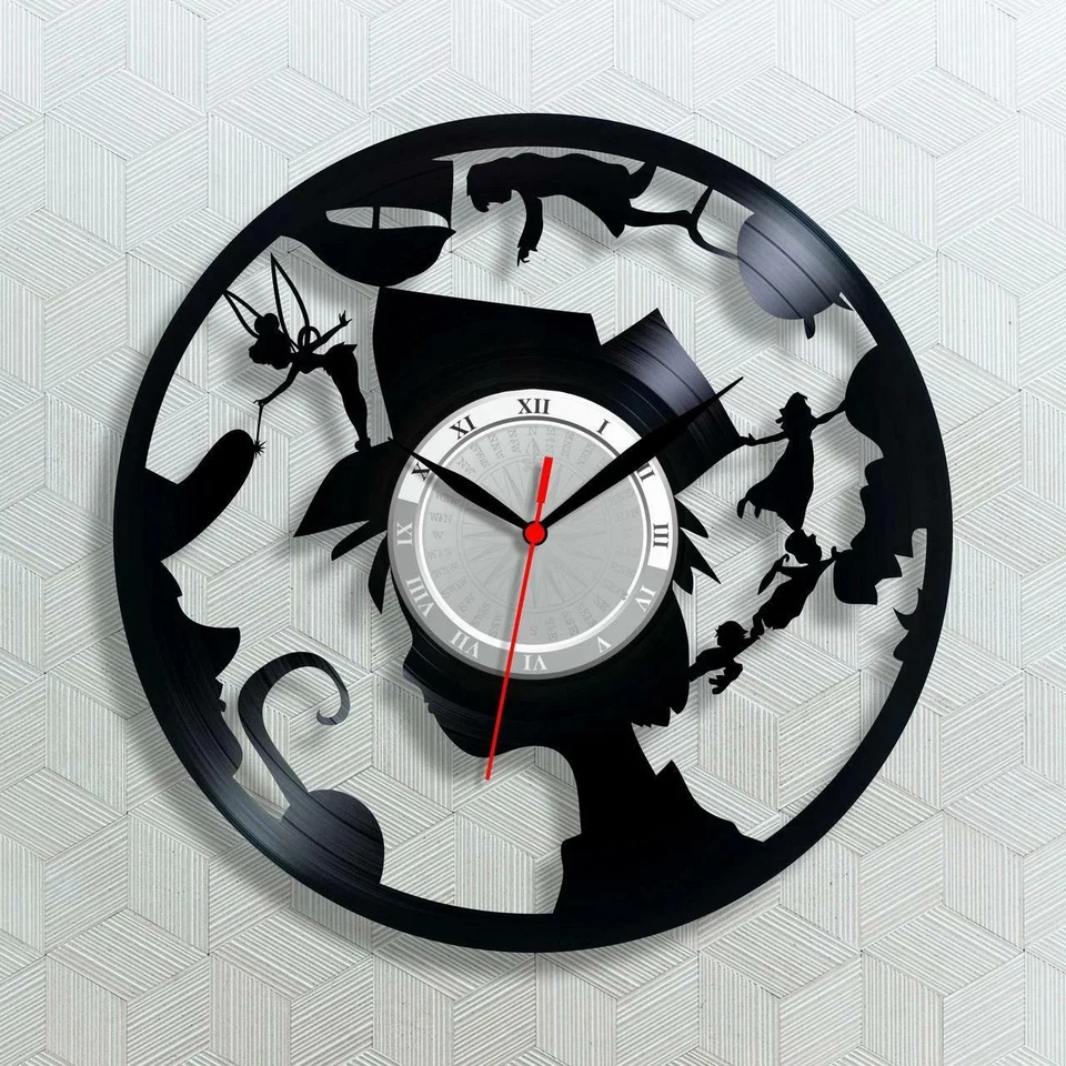 Peter Pan Vinilo Disco Reloj de Pared Regalo Decoración del Hogar Cumpleaños Niños Regalo Fan Art Foto 1 de 1