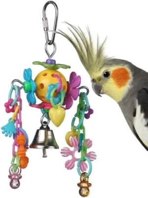 SUPER BIRD CREATIONS SB1088 Birdie Bouquet Bird Toy, Small/Medium Bird Size, 6" x 3" x 2" Parrot Toy