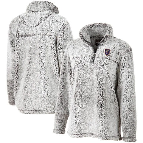 Women's Gray Real Salt Lake Sherpa Quarter-Zip Pullover Jacket Cover