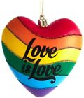 Kurt Adler Pride Rainbow Love is Love Heart Christmas Tree Ornament
