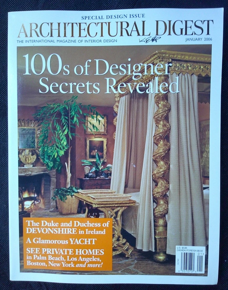 Architectural Digest Jan 2006 100's of Designer Secrets, Palm Beach, Lismore - Image 1 of 1
