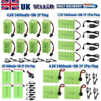 CRAZEPONY AA Rechargeable 6V 700mAh Ni-Mh Battery with SM 2P Plug for RC Car Vehicles new