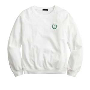 J.Crew Embroidered Sweatshirt Womens University Terry Long Sleeve 100% Cotton - Picture 1 of 3