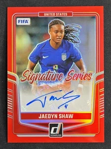 2024 Donruss Optic FIFA JAEDYN SHAW Signature Series Red Prizm Auto 1/49 ≈ 1/1 - Picture 1 of 2