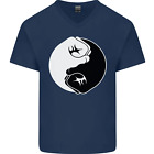 Taekwondo Fighter Mixed Martial Arts MMA Mens V-Neck Cotton T-Shirt