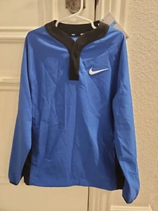 NWT Nike Long Sleeve Blue Windshirt Boys Youth M  Baseball Wind Jacket Jersey - Picture 1 of 2